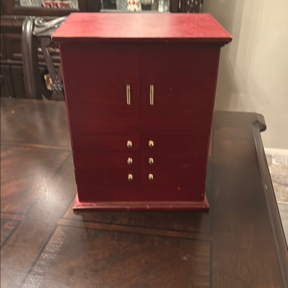 Elegant Red Wooden Storage Cabinet - Picture 1 of 11
